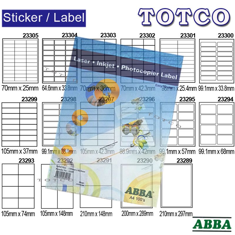 ABBA Photocopier Sticker Label
