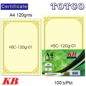 Certificate Gold Stamping 120gsm