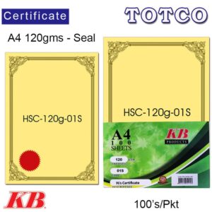 Certificate Gold Stamping 120gsm with Seal