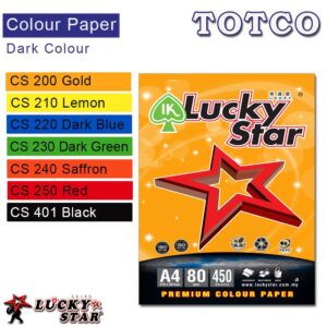 Lucky Star Color Paper A4 Dark Colour 2 sheet card120gms