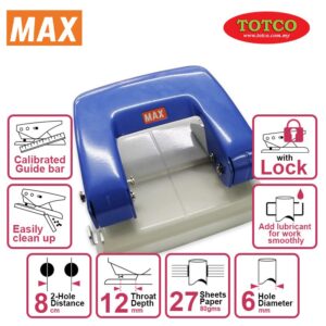 Max 2-Hole Paper Puncher Type-D DP-F2DN