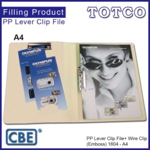 CBE 1604 A4 PP Lever Clip File + Wire Clip (Emboss)