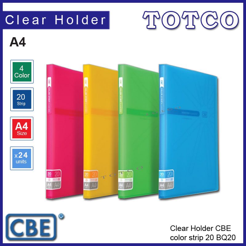 CBE Clear Holder BQ10 A4 - 10 / 20 / 40 / 60 pockets
