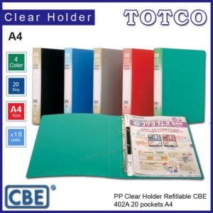 CBE Clear Holder PP 402A A4 - 20 pockets