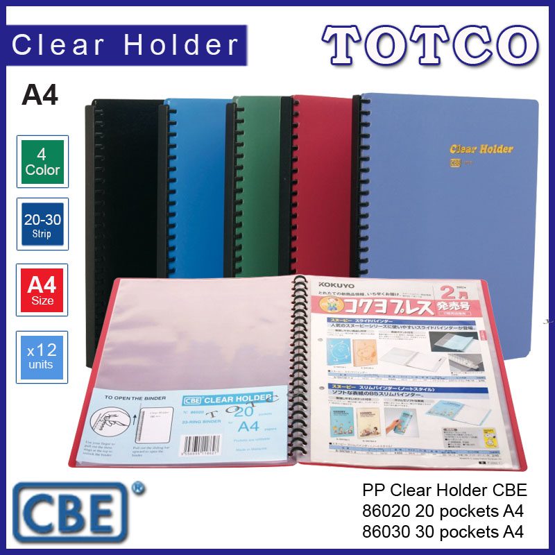 CBE Clear Holder PP 86020 A4 - 20 pockets