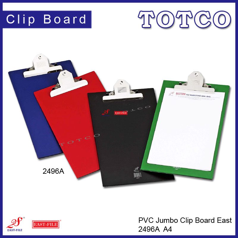 East-File PVC Jumbo Clip Board F4 (1pcs)