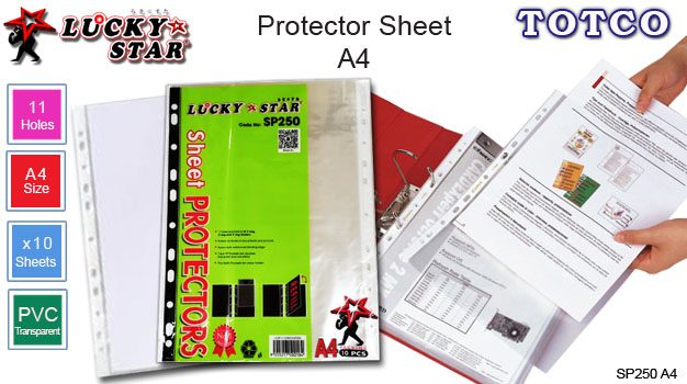 Lucky Star PVC Document Protector with 11 Holes A4