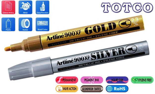 Artline Metallic Marker Gold & Silver EK-900XF