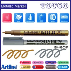 Artline Metallic Marker Gold & Silver EK-990XF