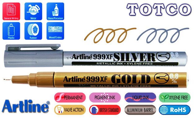 Artline Metallic Marker Gold & Silver EK-999XF