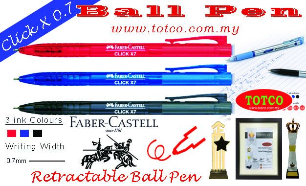 Faber Castell 1422 Click X7 Ball Pen 0.7mm (40pcs)