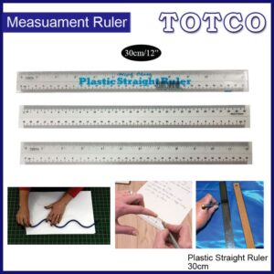 12" / 30cm High Glass Straight Plastic Ruler