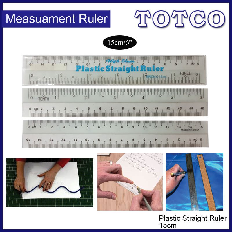 6" / 15cm High Glass Straight Plastic Ruler