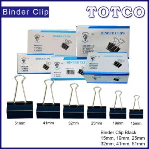 Diamond Metal Binder Clip Black 15 / 19 / 25 / 32 / 41 / 51mm (12pcs in box)