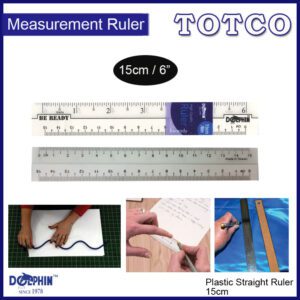 6" / 15cm High Glass Straight Plastic Ruler