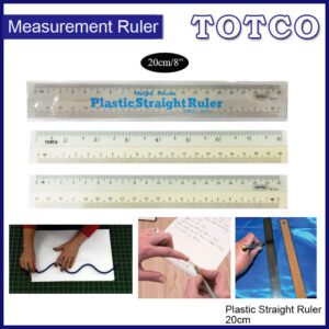 8" / 20cm High Glass Straight Plastic Ruler