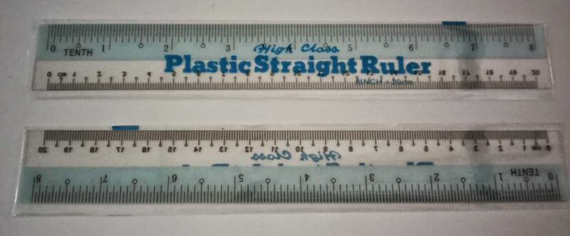 High Glass Straight Plastic Ruler 8" / 20cm