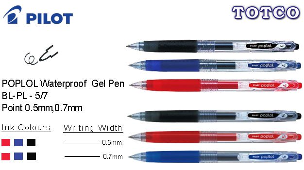 Pilot BL-PL POPLOL Waterproof Gel Pen