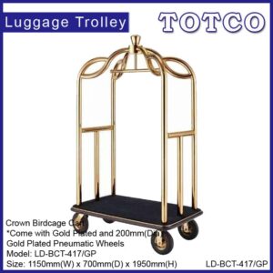 Crown Birdcage Cart LD-BCT-417/GP c/w Gold Plated