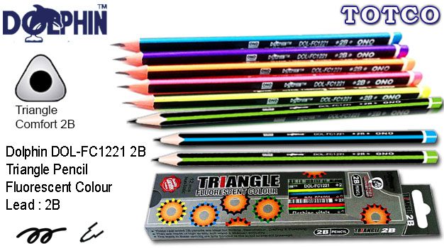 Dolphin 2B Pencil Fluorescent Colour Triangle FC1221