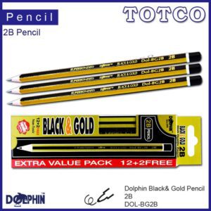 Dolphin DOL-G2B Black & Gold 2B Pencil
