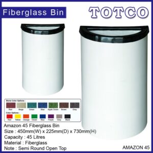 Fibreglass Semi Round Bin Amazon 45 c/w Open Top