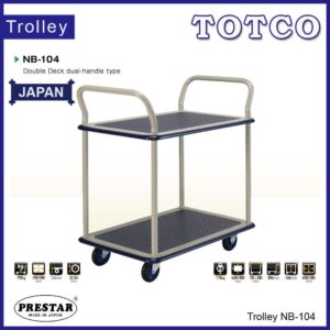 NB-104 Prestar Metal Platform Trolley Double Deck Dual Handle 150Kgs