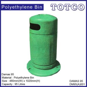 Polyethylene Bins Come with Liner and Ashtray DAMAS 95