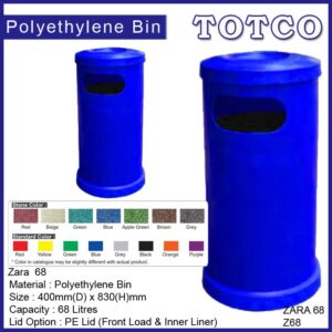 Polyethylene Bins With Stainless Steel Lid ZARA 68