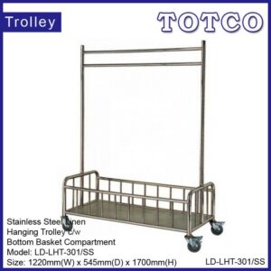 S/Steel Liner Hanging Trolley LD-LHT-301/SS c/w Bottom Basket Compartment