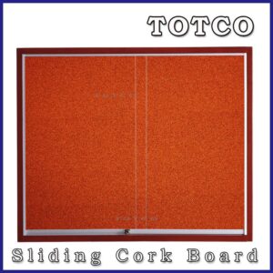Sliding Glass Board - Cork Board Wooden Frame