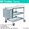 Stainless Steel 3 Tiers Trolley c/w Hanging Bin