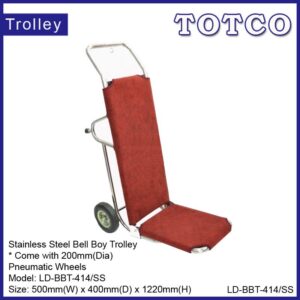 Stainless Steel Bell Boy Trolley c/w Pneumatic Wheels