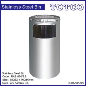 Stainless Steel Litter Bin c/w Ashtray Top -060/SS