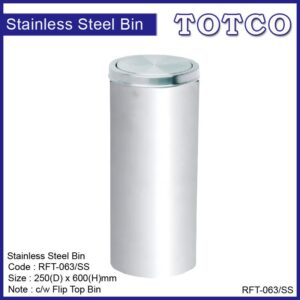 Stainless Steel Litter Bin c/w Flip Top