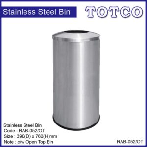 Stainless Steel Litter Bin c/w Open Top RAB-052/OT