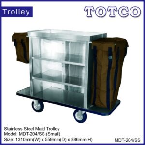 Stainless Steel Maid Trolley MDT-204/SS Smaller Size