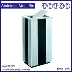 Stainless Steel + Powder Coating Rectangular Flip Top Bin-218/SS