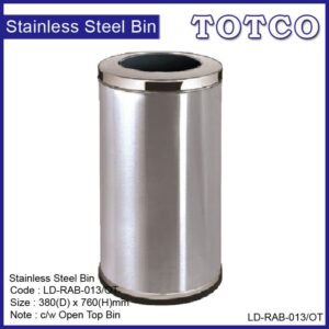 Stainless Steel Round Waste Bin c/w Open Top LD-RAR-013/OT