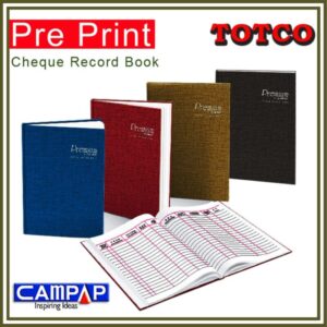 Campap Cheque Record Book F5 (120 sheets)