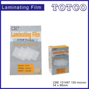 CBE Laminating Film 54 x 86mm (150 micron) 131497