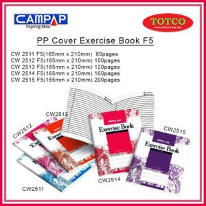 Exercise Book PP Cover 70gsm F5