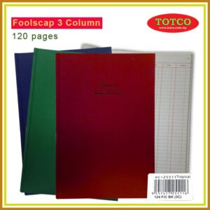 Foolscap Book 3 column (120 pages)