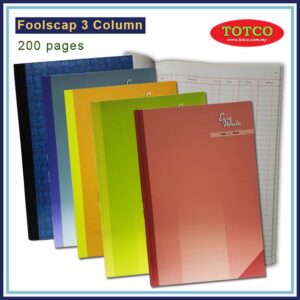 Foolscap Book 3 column (200 pages)