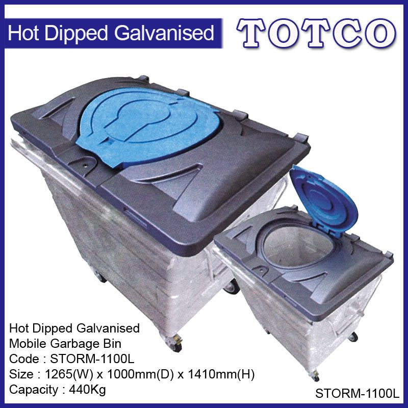 Hot Dipped Galvanized Mobile Garbage Bin