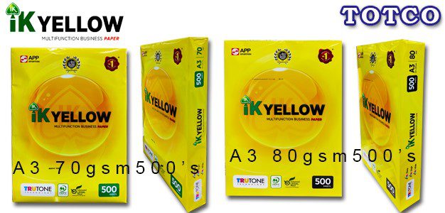 IK Yellow A3 Copier Paper 500's