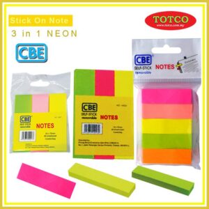 CBE Mix In 1 Neon Stick On Note