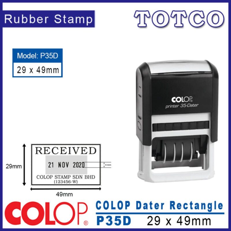 Colop Date Stamp (29 x 49mm) P35D