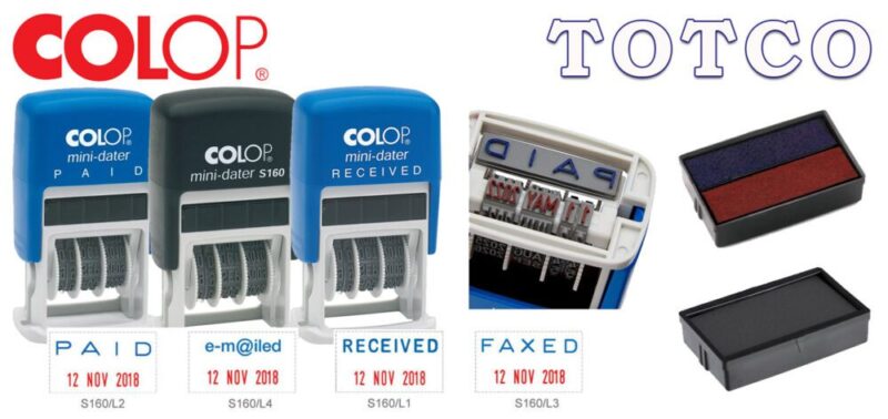 Colop Date Stamp (Received / Paid / Faxed / e-m@iled) S160/L