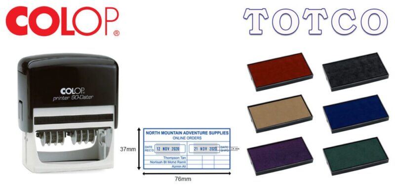 Colop Double Date Stamp (37 x 76mm) P60DD